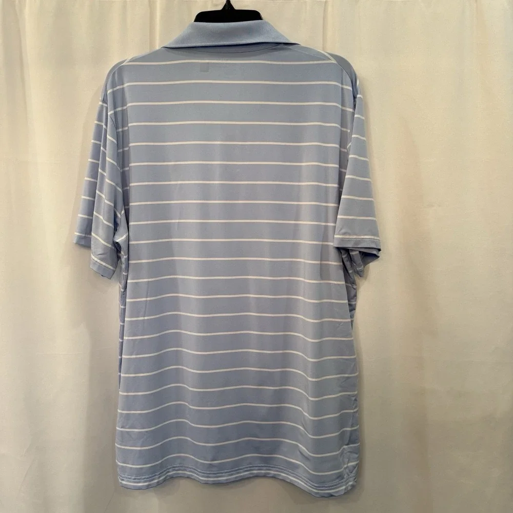 Ralph Lauren Performance Polo Men White On Blue Stripe L